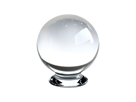 Glass crystal ball isolated on transparent or white background - Powered by Adobe