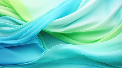 Fototapeta premium A smooth, flowing fabric design in shades of blue and green, creating a serene and calming visual effect.
