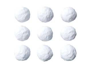 Collection set of snowballs isolated on transparent or white background