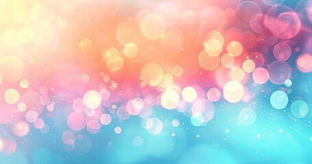 Obraz premium A vibrant, dreamy background featuring soft bokeh lights in pastel colors, ideal for creative projects and digital designs.