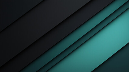 Obraz premium Minimalist Black And Turquoise Gradient - abstract, background, modern, design, texture, dark, teal, geometric, pattern, diagonal, contrast, layer, gradient, minimal, sleek, wallpaper