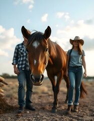 Fototapeta premium horse and rider