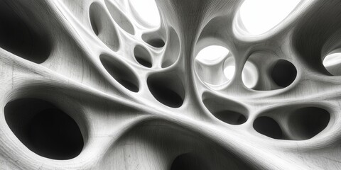 Obraz premium Abstract architectural structure with organic forms.