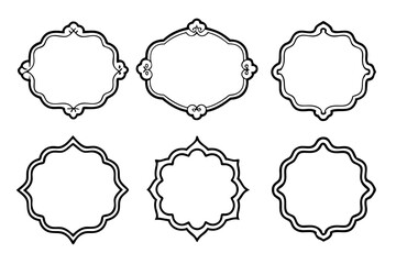 Vintage frames set isolated on white background. Decorative vintage frames,borders rectangular shape. Vector illustration