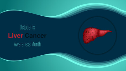 October is Liver Cancer Awareness Month, vector illustration.