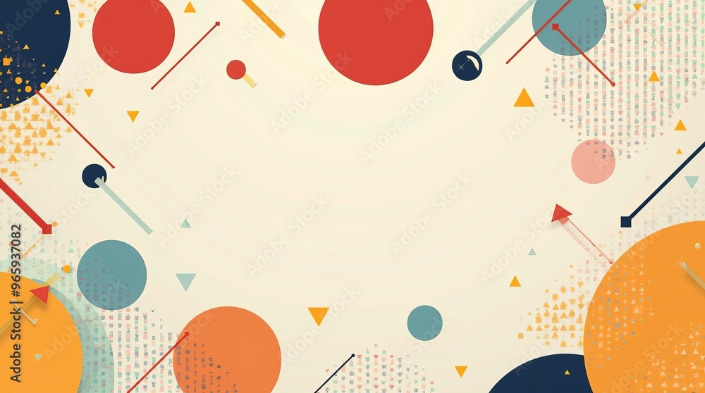 Poster colorful abstract geometric pattern with retro shapes and textures for trendy design projects