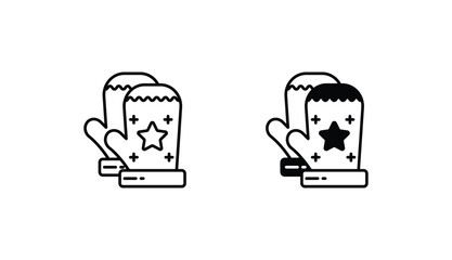 Winter Gloves icon design with white background stock illustration