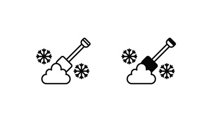 Snow Shovel icon design with white background stock illustration