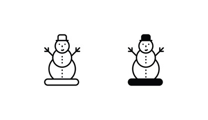 Snowman icon design with white background stock illustration