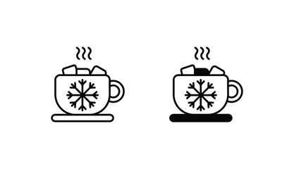 Hot Cocoa icon design with white background stock illustration