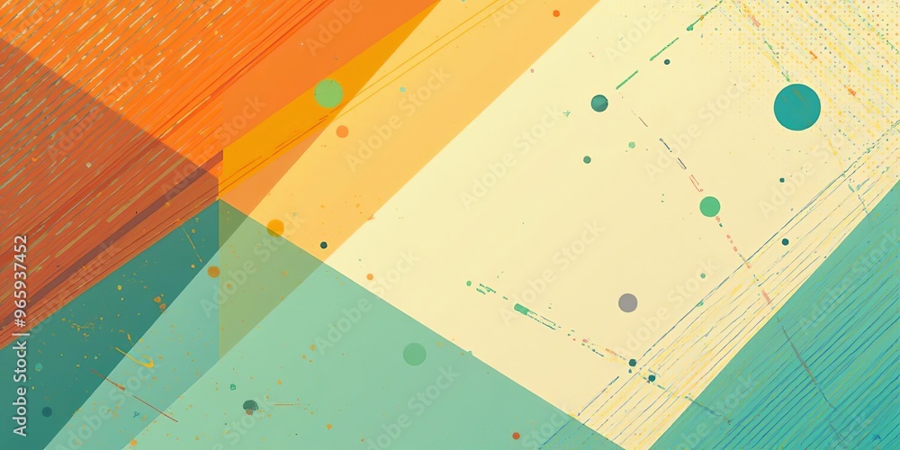 Poster vibrant abstract geometric background with overlapping translucent shapes and dots