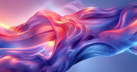 Obraz premium A vibrant, flowing abstract design with smooth curves and gradients, evoking a sense of movement and depth.