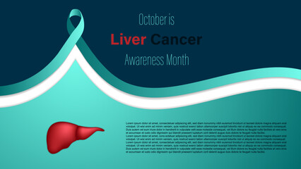 October is Liver Cancer Awareness Month, vector illustration.