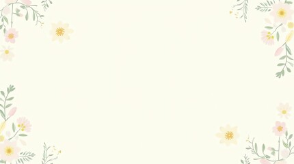 Obraz premium Subtle Floral Corner Design: Minimalist Botanical Illustration for Elegant Stationery and Invitations