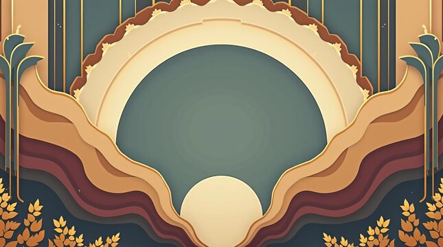 Art Deco Inspired Archway Frame: Elegant Vintage Design for Luxury Branding and Invitations