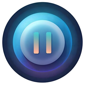 recommend clip art: Modern. 3D pause button icon with a blue and purple gradient and a subtle textured effect.
