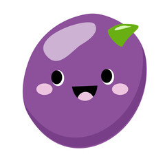 Cartoon Grape Illustration. Cute Grape Character