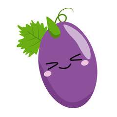 Cartoon Grape Illustration. Cute Grape Character