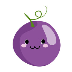 Cartoon Grape Illustration. Cute Grape Character