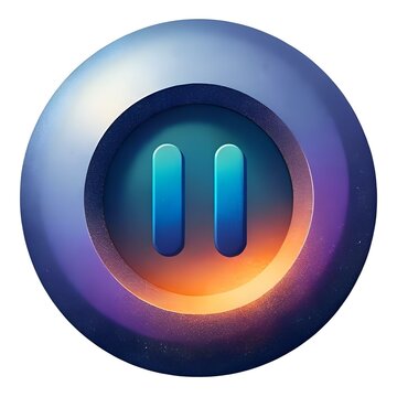 recommend clip art: A vibrant and futuristic 3D pause button icon. perfect for adding a modern touch to your designs.