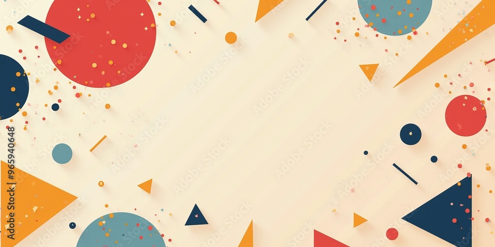 Poster colorful abstract geometric pattern with playful shapes for modern design and illustration projects
