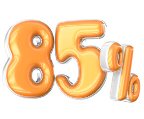 85 Percent Yellow With White Color 3D Render