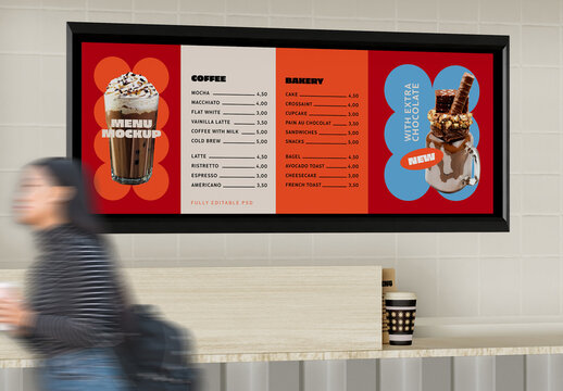 Menu Board Design Mockup