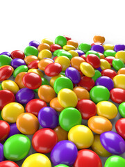 カラフルなチューイングキャンディーの背景の 3D イラスト