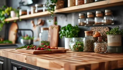Rustic kitchen with vintage decor, cozy and inviting, Rural, Warm tones, Photograph, Culinary charm