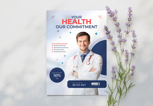 Modern Medical Health Flyer Layout Design