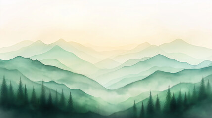Fototapeta premium A mountain range with a few trees in the foreground