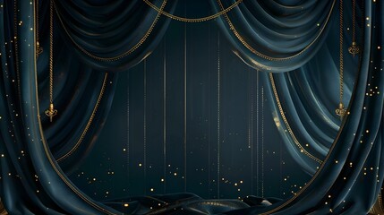 Luxurious Velvet Frame with Rich Textures and Gold Accents on Opulent Background