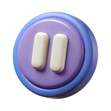 recommend clip art: 3D rendered pause button icon with a blue and purple color scheme.