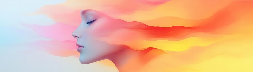 Digital illustration flat design top view art water color Triadic Color Scheme
