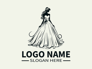 Elegant Bride Logo Design, Wedding Dress, Bridal Boutique, Wedding Planner, Dream Wedding
