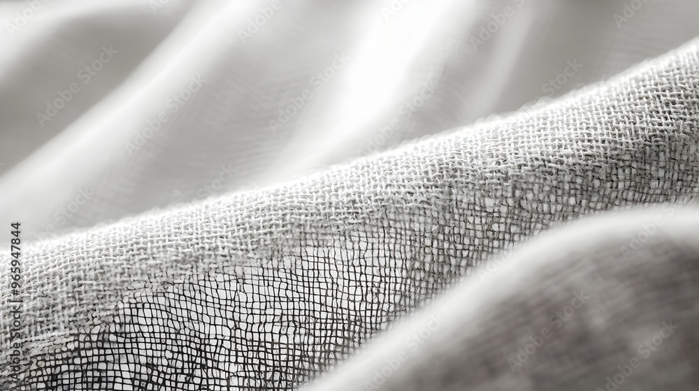 Aufkleber elegant grey fabric texture with flowing soft folds and minimalist pattern