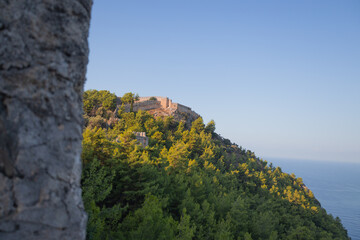 castle, architecture, medieval, tower, europe, fortress, spain, old, ancient, stone, building, wall, sky, travel, landscape, city, landmark, house, historic, hill, mountain, history, fortification, it