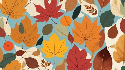 autumn theme retro vibes in a cut and paste for banner or wallpaper or background