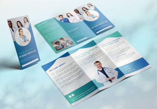 Clean Medical Healthcare Trifold Brochure Layout