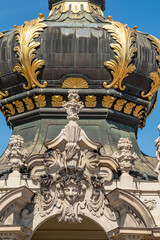 Obraz premium Crown gate of Zwinger palace complex with gardens, one of the most important buildings of the Baroque period in Dresden, Germany