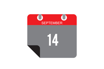September calendar design. September 14 2024 calendar icon for schedule, appointment, important date concept