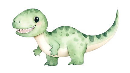 Fototapeta premium Adorable Cartoon Dinosaur with Friendly Smile