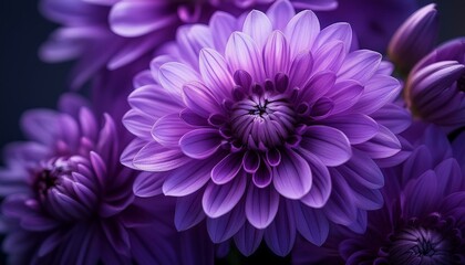 Obraz premium Close-up of a purple flower with intricate details, showcasing the delicate beauty of nature.