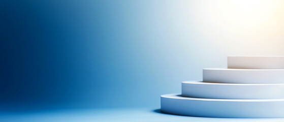 Obraz premium Minimalist and modern background featuring round steps, perfect for presentations or promotional material.