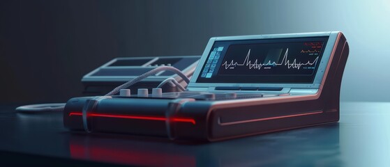 Futuristic audio mixer with digital interface and sleek design showcasing modern technology in a professional studio environment.