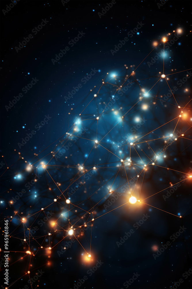 Poster cosmic web of connections: a mesmerizing expanse of interconnected nodes and lines, evoking the boun