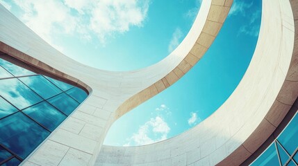 Obraz premium Modern architectural arch design in a contemporary building, showcasing sleek and stylish curves