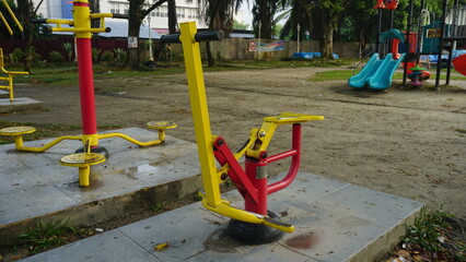Outdoor Gym Equipment in the City Park