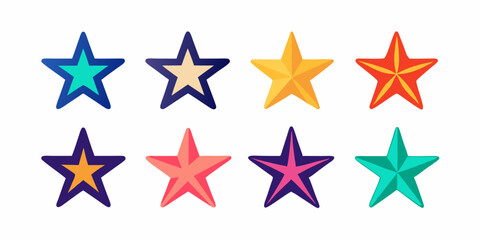 Fototapeta premium Favorites icon set - star icon, white background
