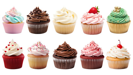 PNG cute cupcake set, transparent background